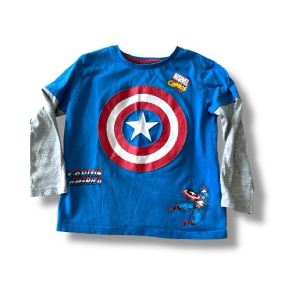 Marvel Boys Long Sleeve Shirt Bundle Size 5–6Y Captain America Avengers - Picture 2 of 5